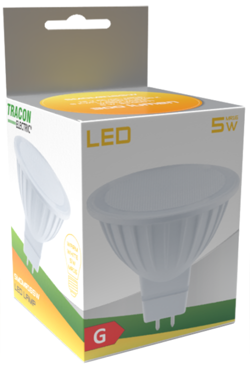 Źródło światła LED Spot, obudowa plasitkowa 12 V AC/DC MR16 5 W SMDMR165CW TRACON