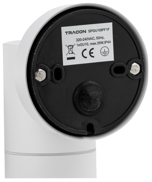 SPGU10IPF1F-1 Reflektor ścienny, zewnętrzny, biały 100-240VAC 50Hz 1xGU10 SPGU10IPF1F TRACON
