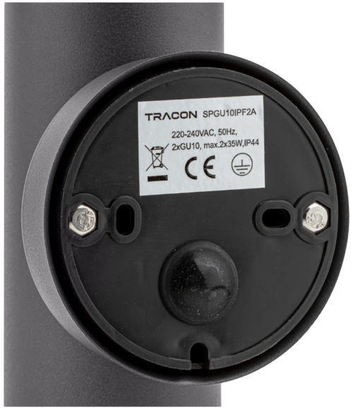 SPGU10IPF2A-1 Reflektor ścienny, zewnętrzny, antracyt 100-240VAC 50Hz 2xGU10 SPGU10IPF2A TRACON