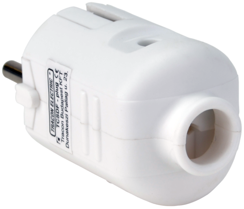 Wtyczka z prostym podłączeniem kabla, z bolcem (2in1) 1×FRENCH 250VAC max.16A TCSDF TRACON