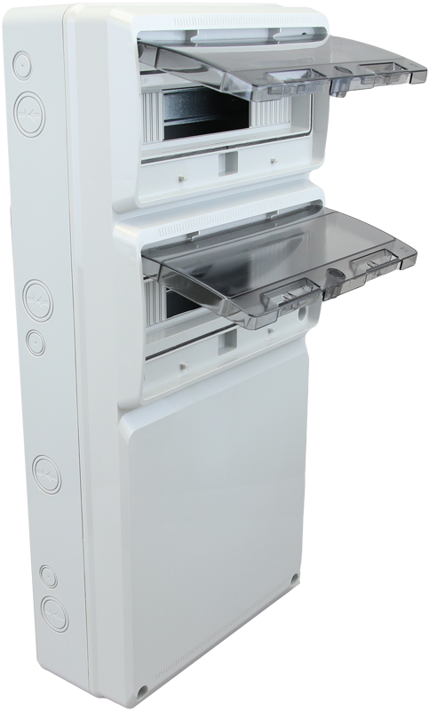 Pusta rozdzielnica przemysłowaz szyną montażową, ABS 32mod H×W×D=685×330×150mm IP65 TDB683315 TRACON
