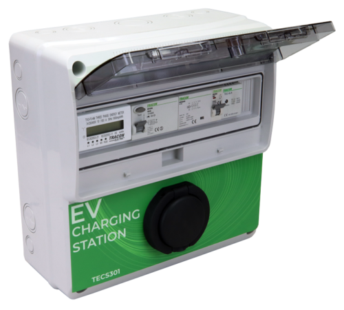 Stacja ładowania pojazdów elektrycznych 3×32A/400V 22kW TYPE2 TECS301 TRACON