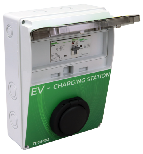 Stacja ładowania pojazdów elektrycznych 3×32A/400V 22kW TYPE2 TECS302 TRACON