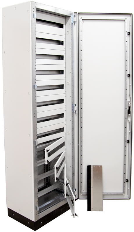 Modułowa rozdzielnica, metalowe drzwi, szyny DIN-RAIL W×L×H=600×2100×400 / 288M (12×24) IP54 TGEFM6021040M TRACON