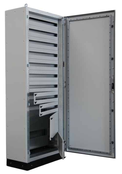 TGEFM8021040M-2 Modułowa rozdzielnica, metalowe drzwi, szyny DIN-RAIL W×L×H=800×2100×400/324M (9×36) + szer.lap 1×150 1×200 IP54 TGEFM8021040M TRACON