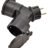 Adapter wielogniazdowy, czarny 250 VAC 16 A 2xSCHUKO TICS-212GD TRACON