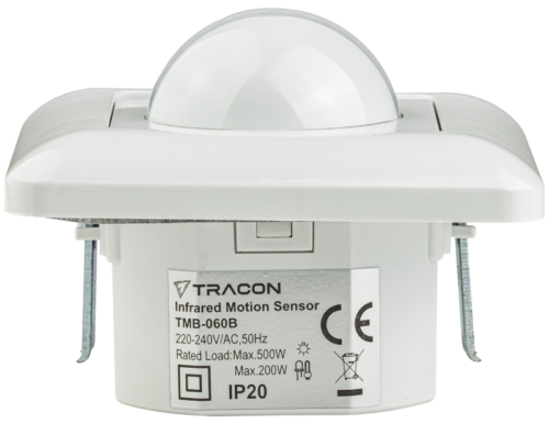 Podtynkowy czujnik ruchu, na podczerwień, biały 220-240 VAC 10 m 190° TMB-060B TRACON