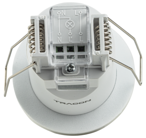 Sufitowy, podtynkowy czujnik ruchu, na podczerwień, biały 220-240 VAC 20 m 360° TMB-061E TRACON