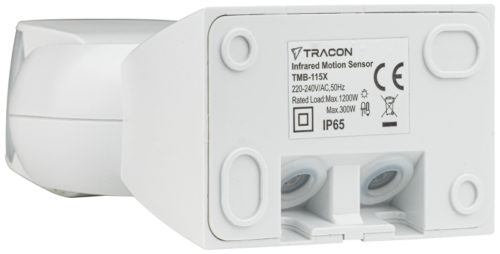 Czujnik ruchu na podczerwień, naścienny, biały 220-240 VAC 12 m 360° TMB-115X TRACON