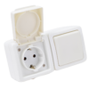 Natynkowy wyłącznik jednobiegunowy+gniazdo schuko 16A/250VAC IP54 (101) TR-PH03 TRACON