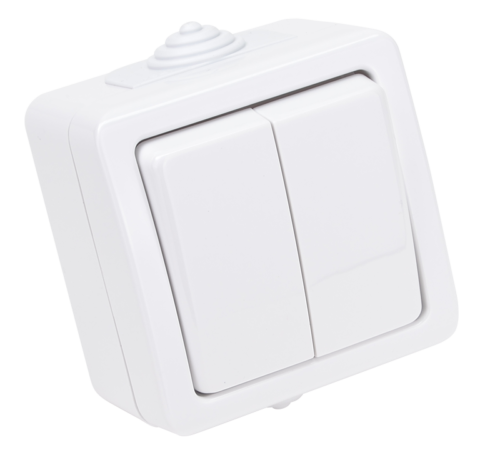 Natynkowy wyłącznik dwubiegunowy - świecznikowy 10AX/250VAC IP54 (2x101) TR-PH05-2 TRACON