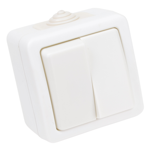 Natynkowy wyłącznik schodowy, podwójny 10AX/250VAC IP54 (106/2) TR-PH06-2 TRACON