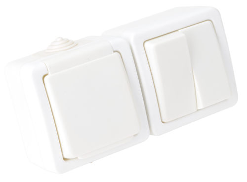 Natynkowy wyłącznik świecznikowy + gniazdo schuko 16A/250VAC IP54 (105) TR-PH09 TRACON