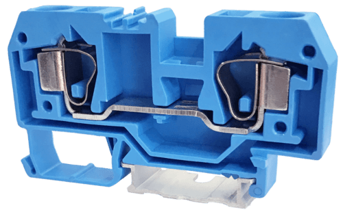 Zerowy zacisk połączeniowy naszynę sprężynowy niebieskiTSKC10-K