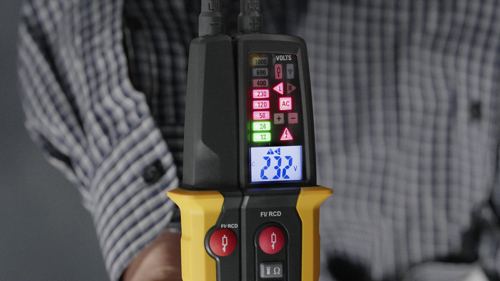 Dwubiegunowy tester napięcia,tester AVK, wyświetl. LCD LED 12-1000V AC/DC 30mA FI‐Test PANMV-1000AD TRACON