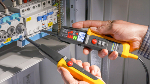 Dwubiegunowy tester napięcia,tester AVK, wyświetl. LCD LED 12-1000V AC/DC 30mA FI‐Test PANMV-1000AD TRACON