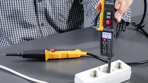 Dwubiegunowy tester napięcia,tester AVK, wyświetl. LCD LED 12-1000V AC/DC 30mA FI‐Test PANMV-1000AD TRACON