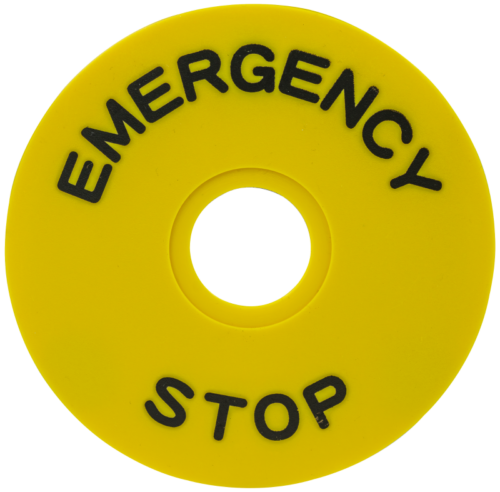 Plakietka EMERGENCY STOP Plakietka EMERGENCY STOPNYG3-ES90