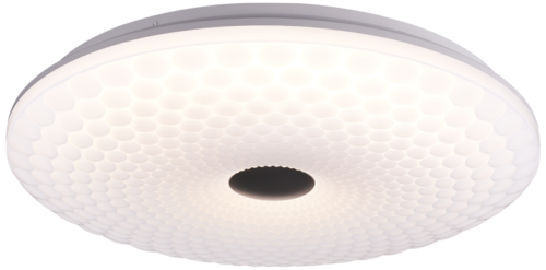 Oprawa sufitowa LED okrągła biała w kropki z pilotemMFTR45W